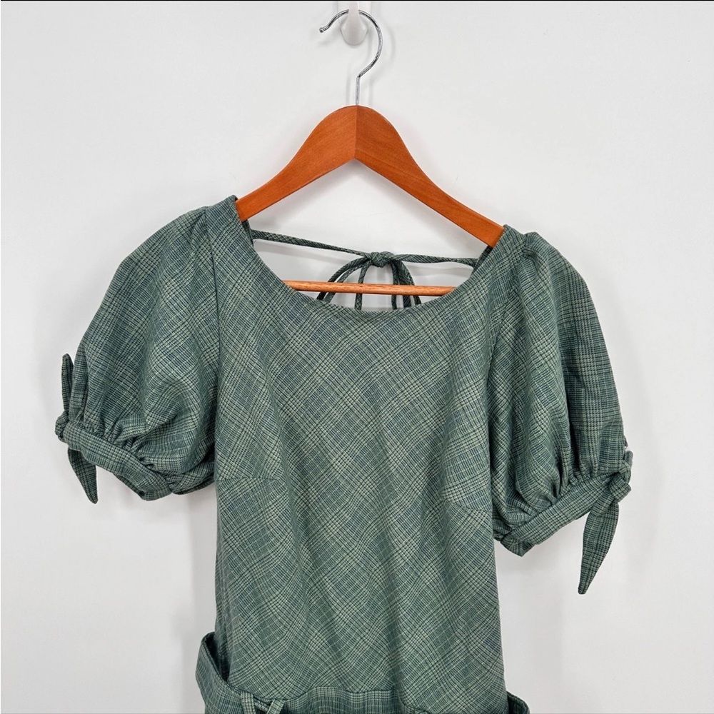 Sevi Free People Green Holiday Flannel Dress